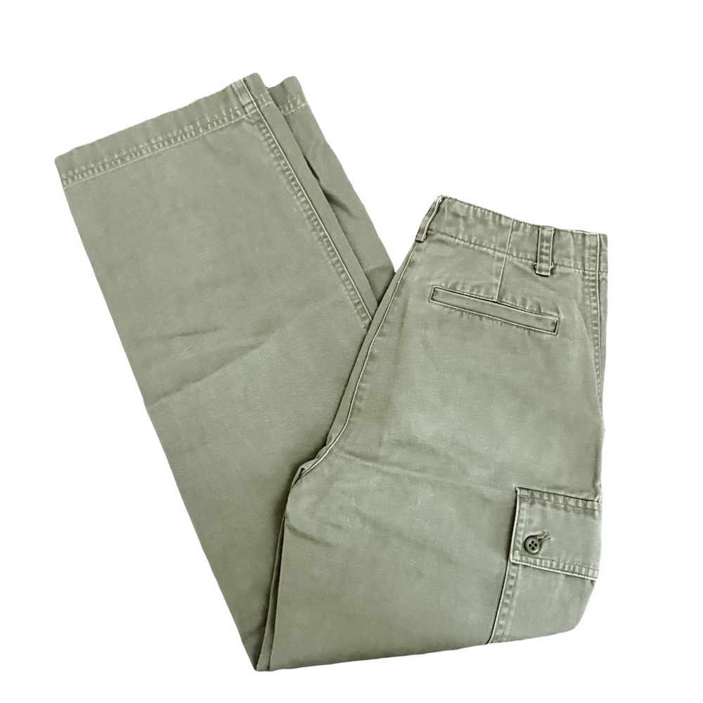 VTG LAUREN RALPH LAUREN GREEN DENIM CARGO PANTS // SIZE PETITE 2✨